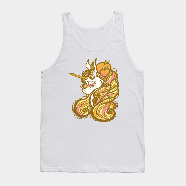 Peaches 'N Cream Unicorn Tank Top by Jan Grackle